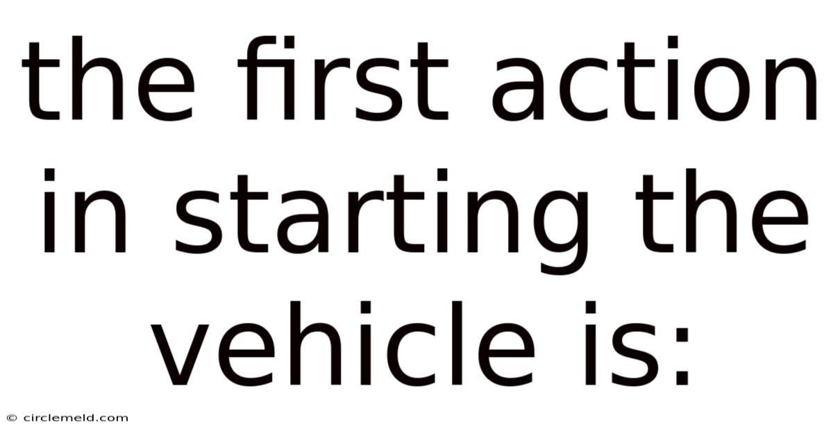 The First Action In Starting The Vehicle Is: