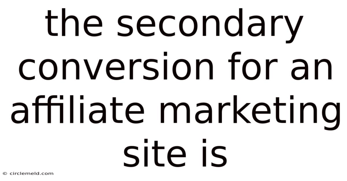 The Secondary Conversion For An Affiliate Marketing Site Is