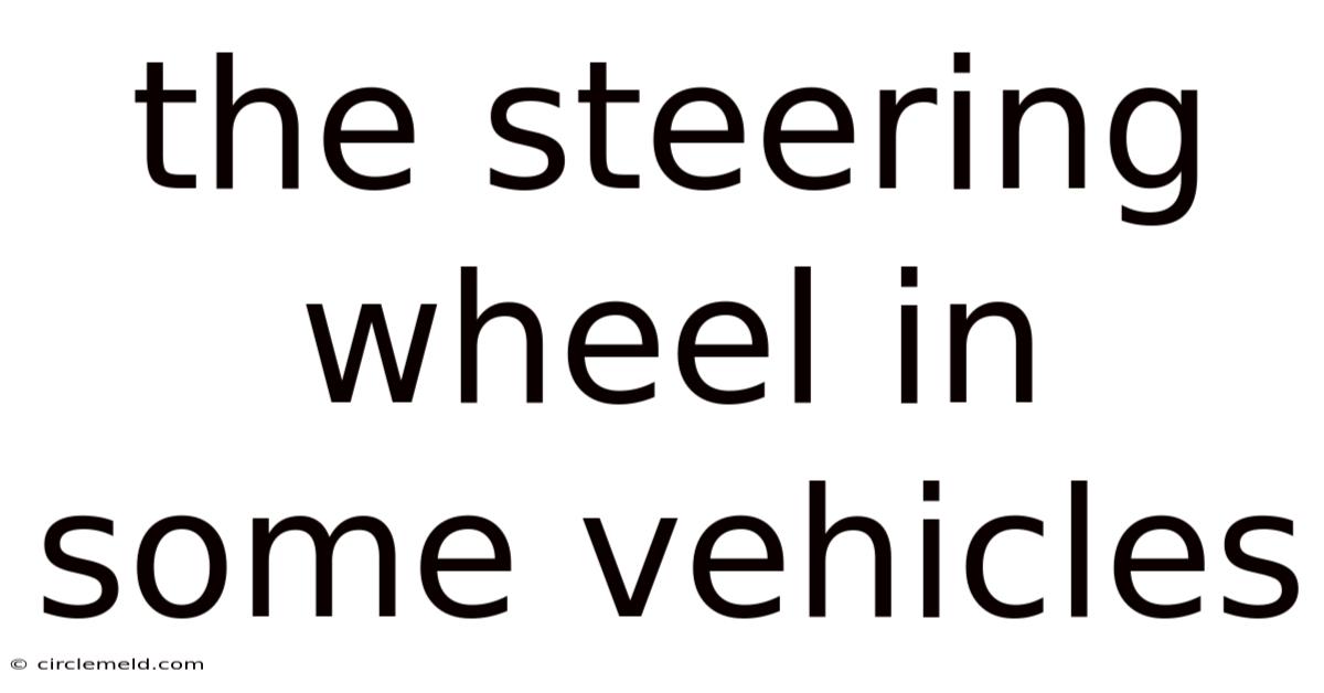 The Steering Wheel In Some Vehicles