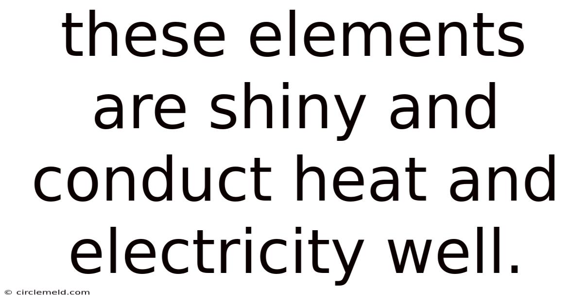 These Elements Are Shiny And Conduct Heat And Electricity Well.