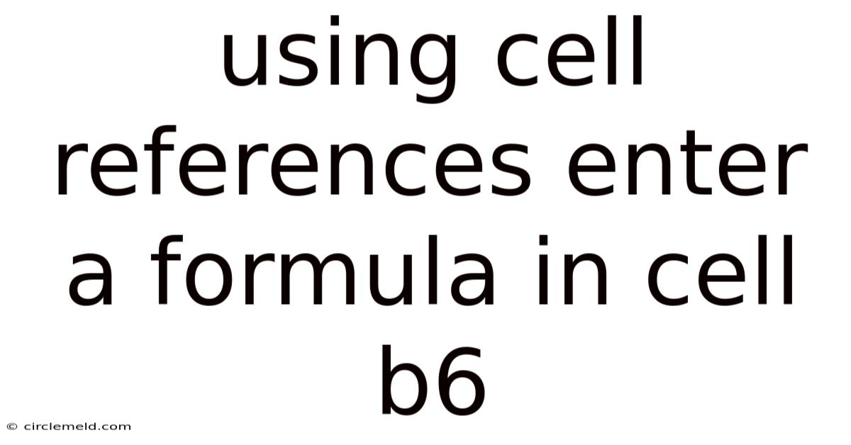 Using Cell References Enter A Formula In Cell B6