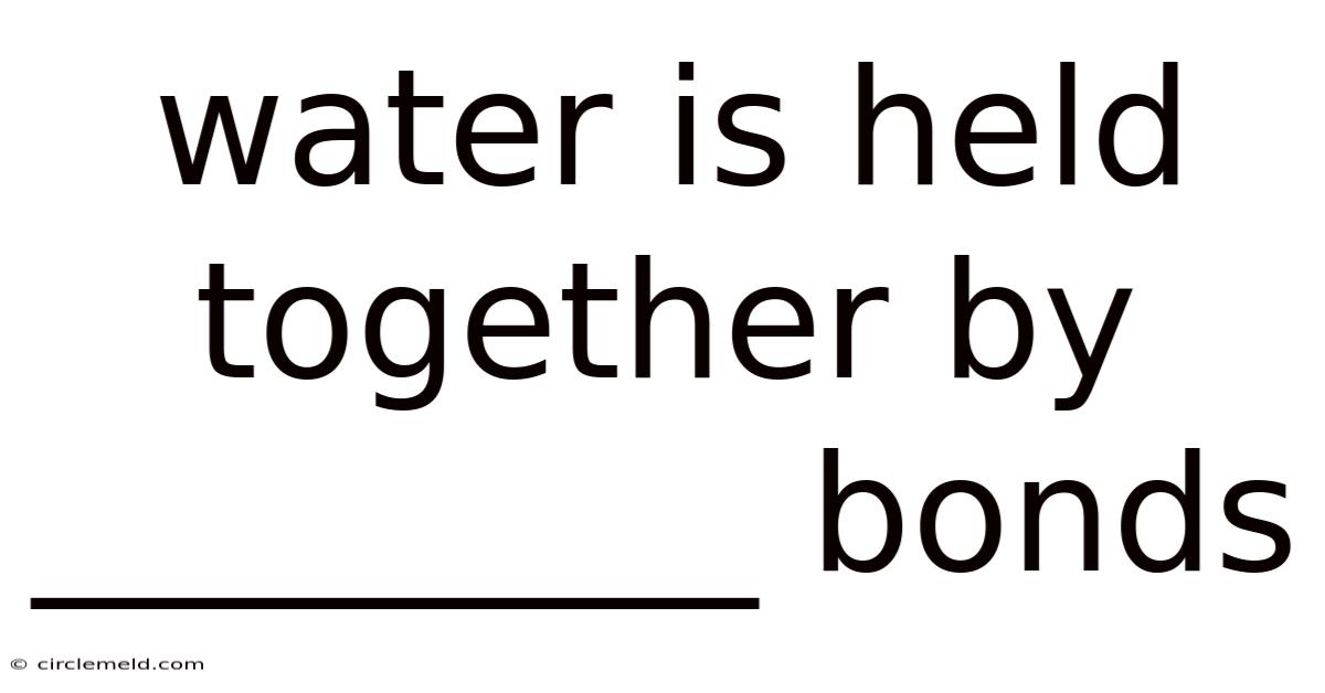 Water Is Held Together By _________ Bonds