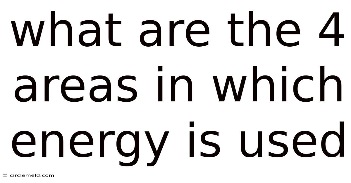 What Are The 4 Areas In Which Energy Is Used