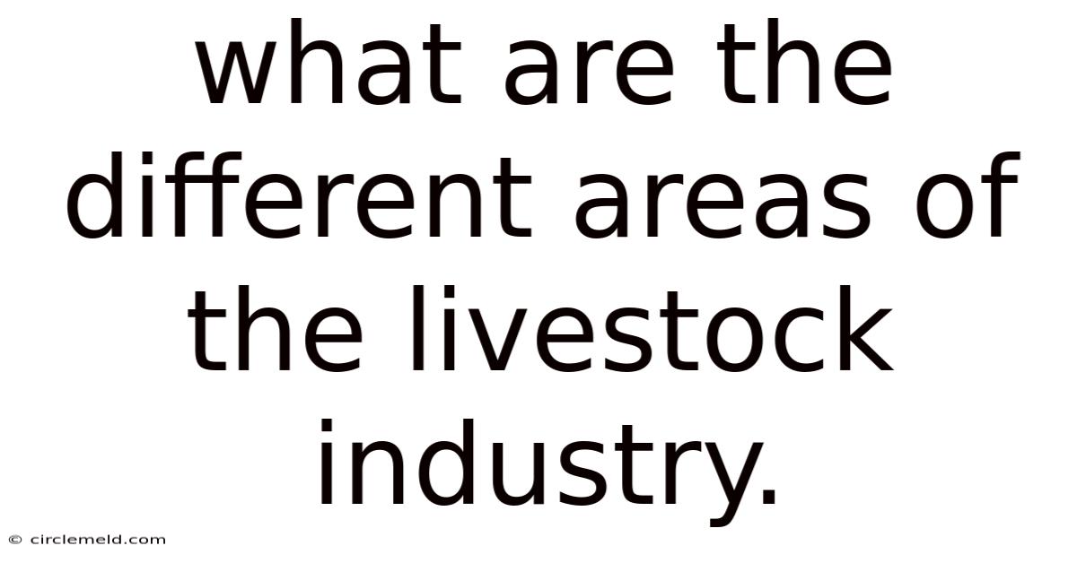 What Are The Different Areas Of The Livestock Industry.