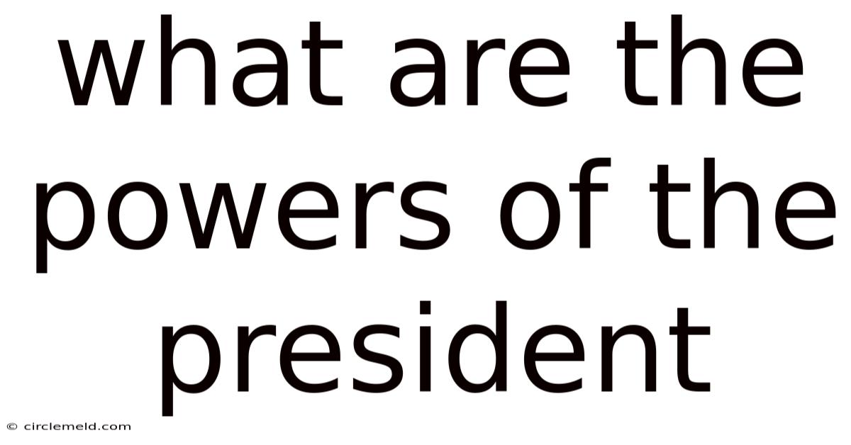 What Are The Powers Of The President