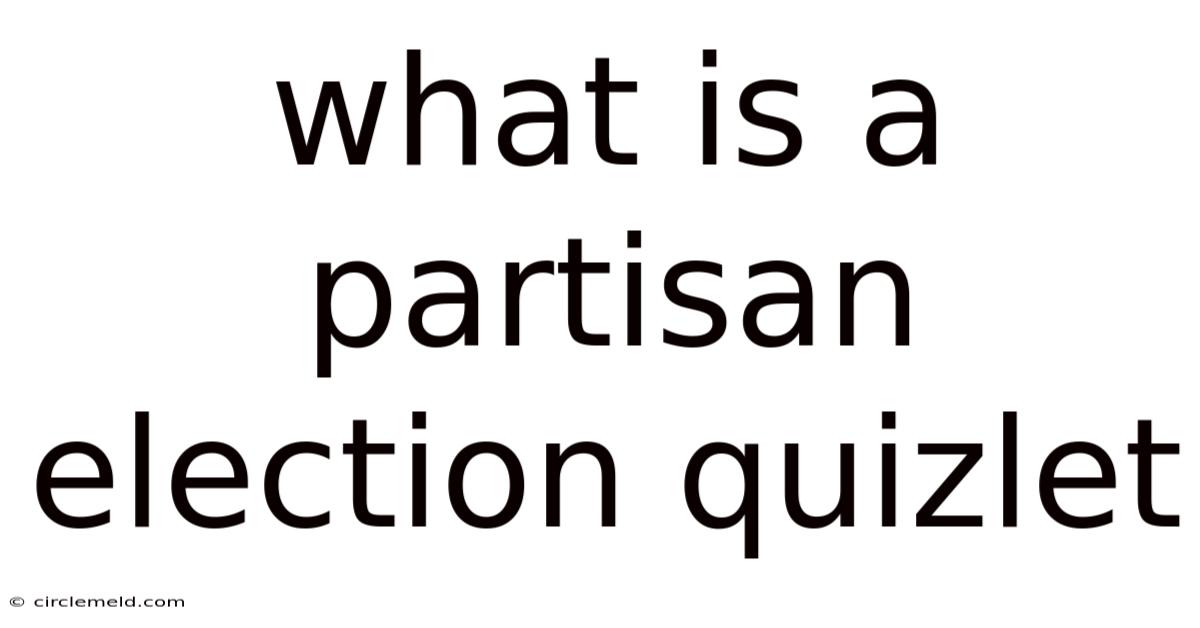 What Is A Partisan Election Quizlet