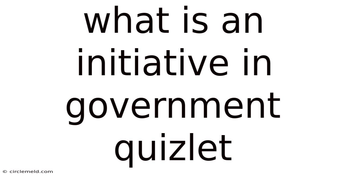 What Is An Initiative In Government Quizlet