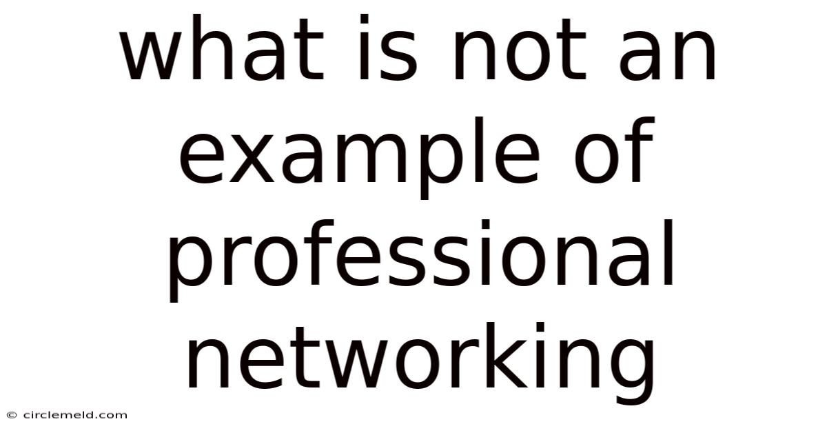 What Is Not An Example Of Professional Networking