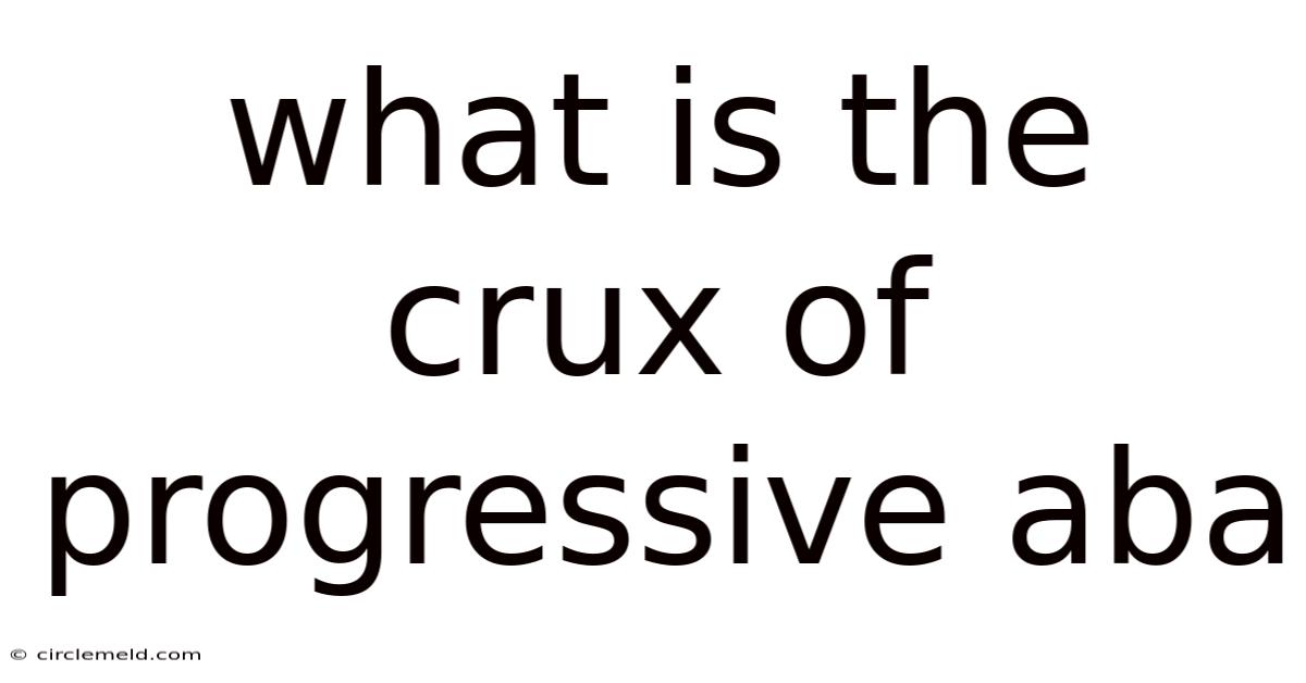 What Is The Crux Of Progressive Aba
