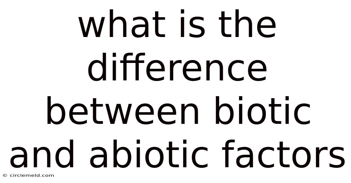 What Is The Difference Between Biotic And Abiotic Factors