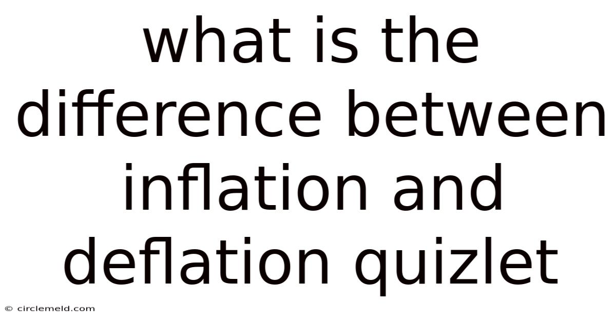 What Is The Difference Between Inflation And Deflation Quizlet