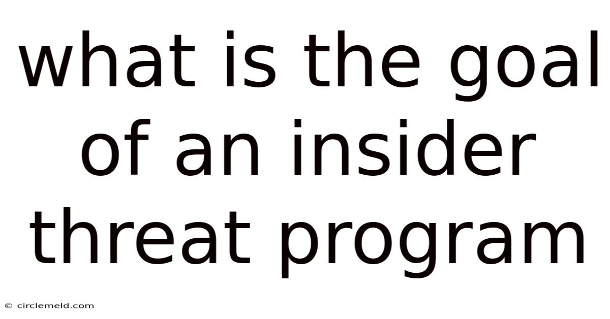 What Is The Goal Of An Insider Threat Program