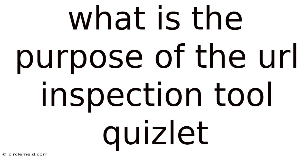 What Is The Purpose Of The Url Inspection Tool Quizlet