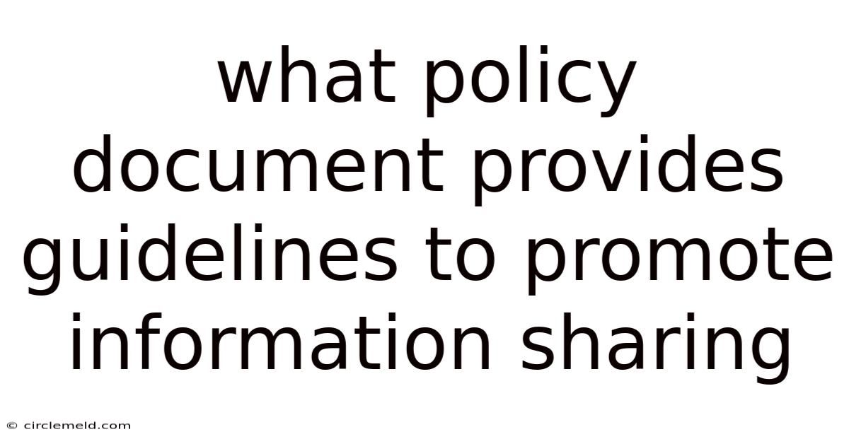 What Policy Document Provides Guidelines To Promote Information Sharing