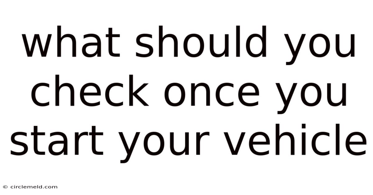What Should You Check Once You Start Your Vehicle