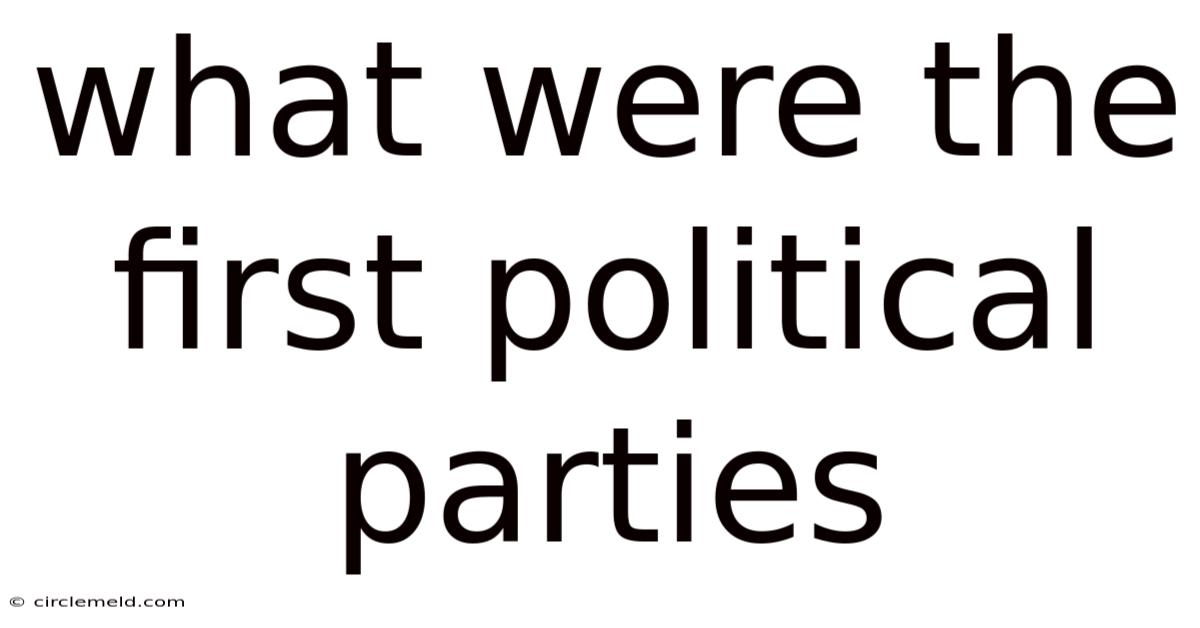 What Were The First Political Parties