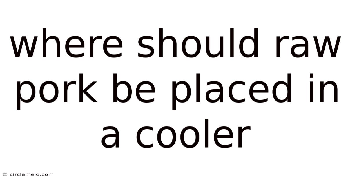 Where Should Raw Pork Be Placed In A Cooler