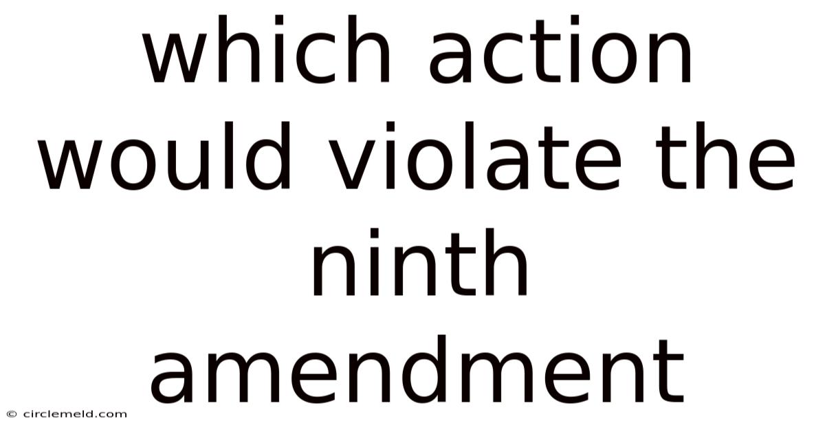 Which Action Would Violate The Ninth Amendment