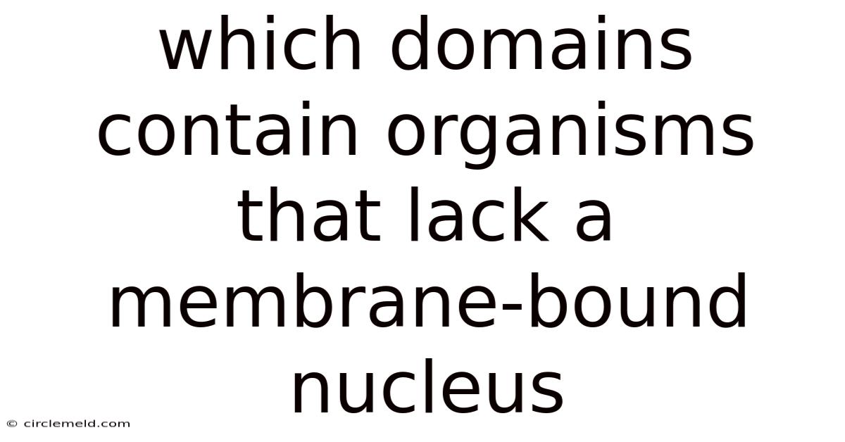 Which Domains Contain Organisms That Lack A Membrane-bound Nucleus
