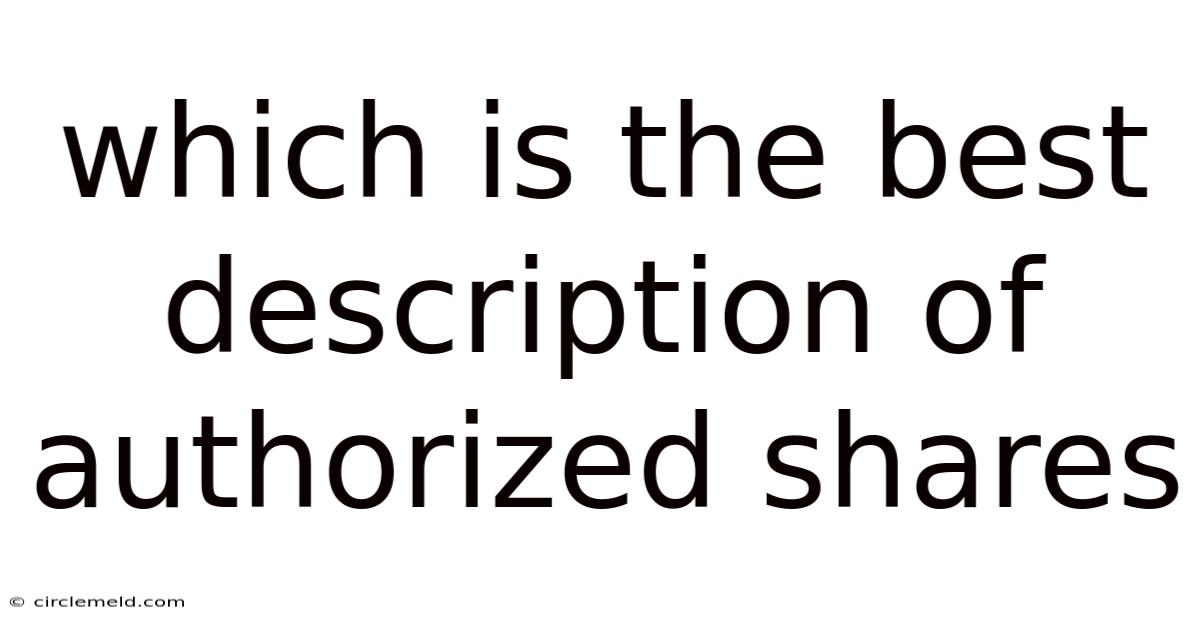 Which Is The Best Description Of Authorized Shares