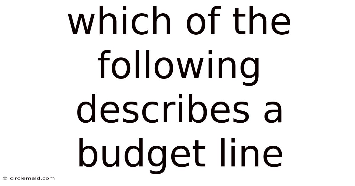 Which Of The Following Describes A Budget Line