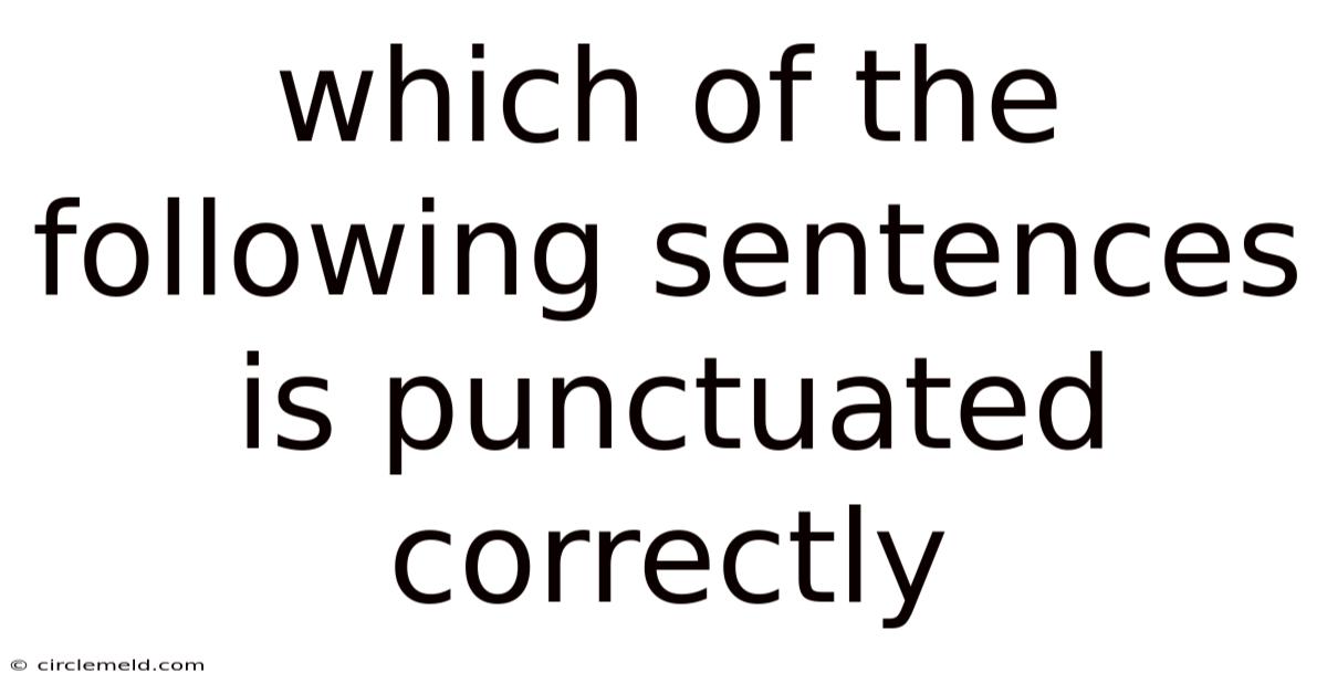 Which Of The Following Sentences Is Punctuated Correctly