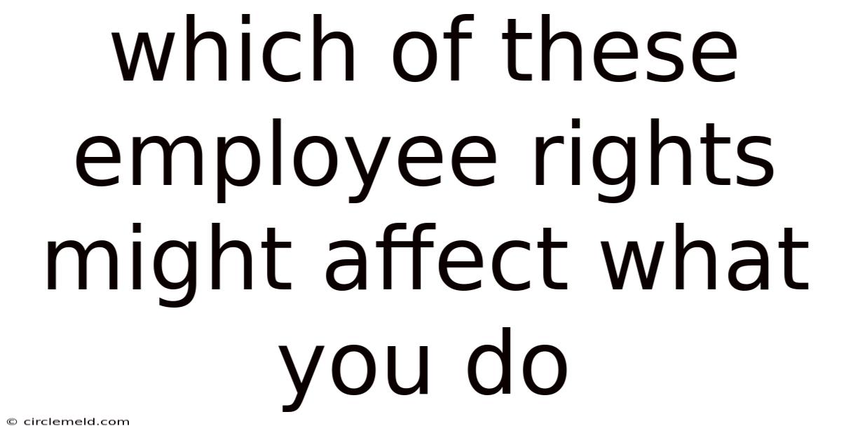 Which Of These Employee Rights Might Affect What You Do