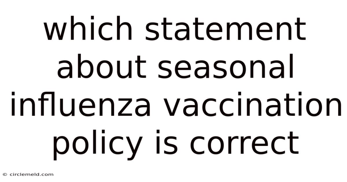 Which Statement About Seasonal Influenza Vaccination Policy Is Correct
