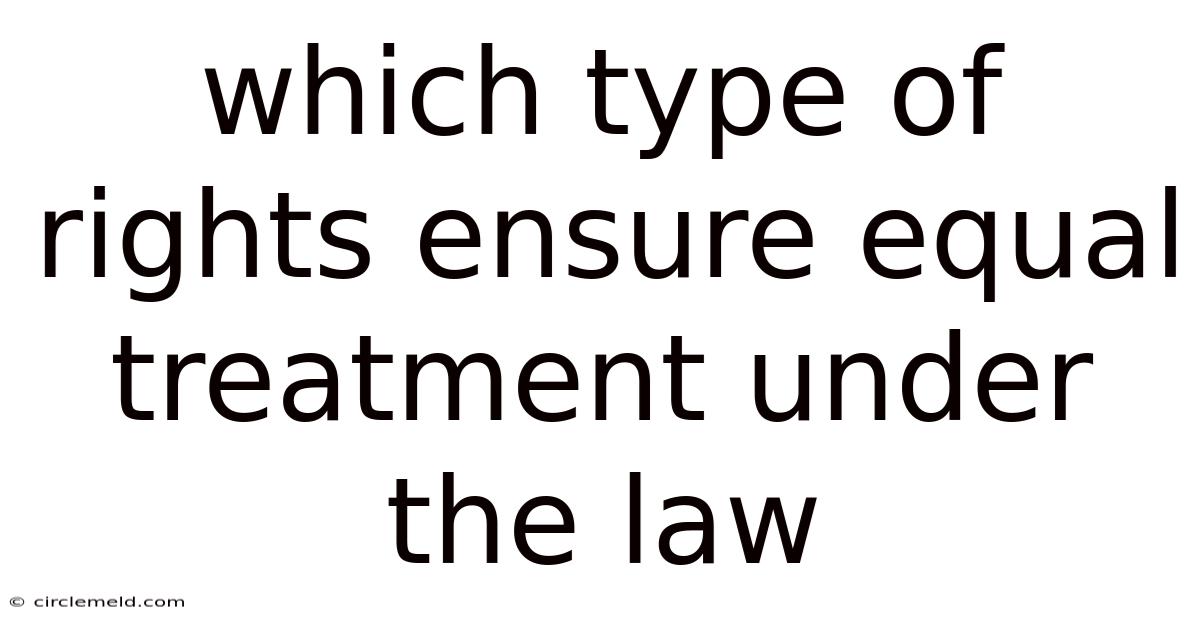 Which Type Of Rights Ensure Equal Treatment Under The Law