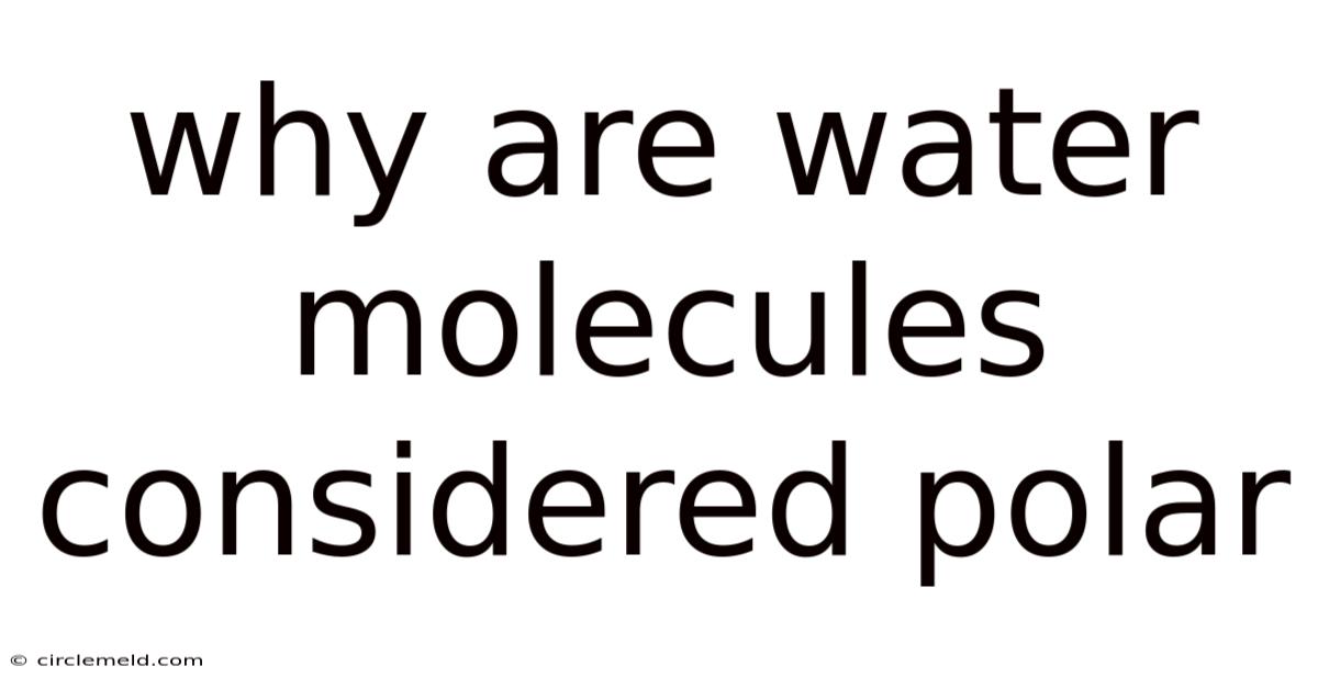 Why Are Water Molecules Considered Polar