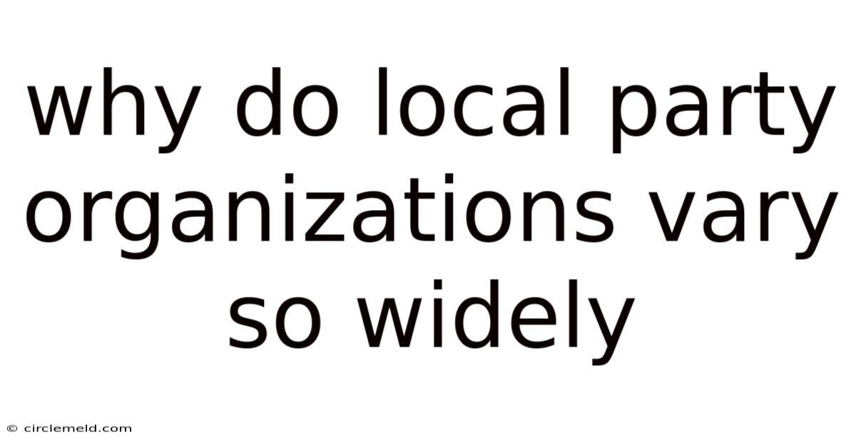 Why Do Local Party Organizations Vary So Widely