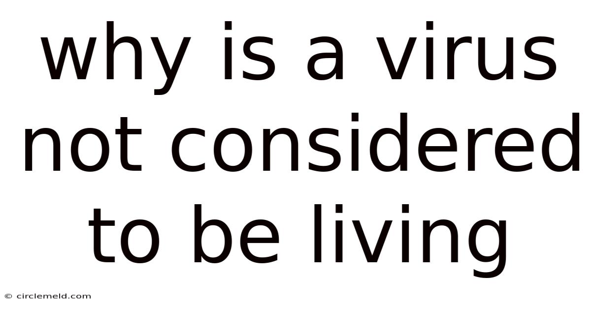 Why Is A Virus Not Considered To Be Living