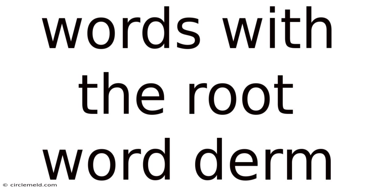 Words With The Root Word Derm