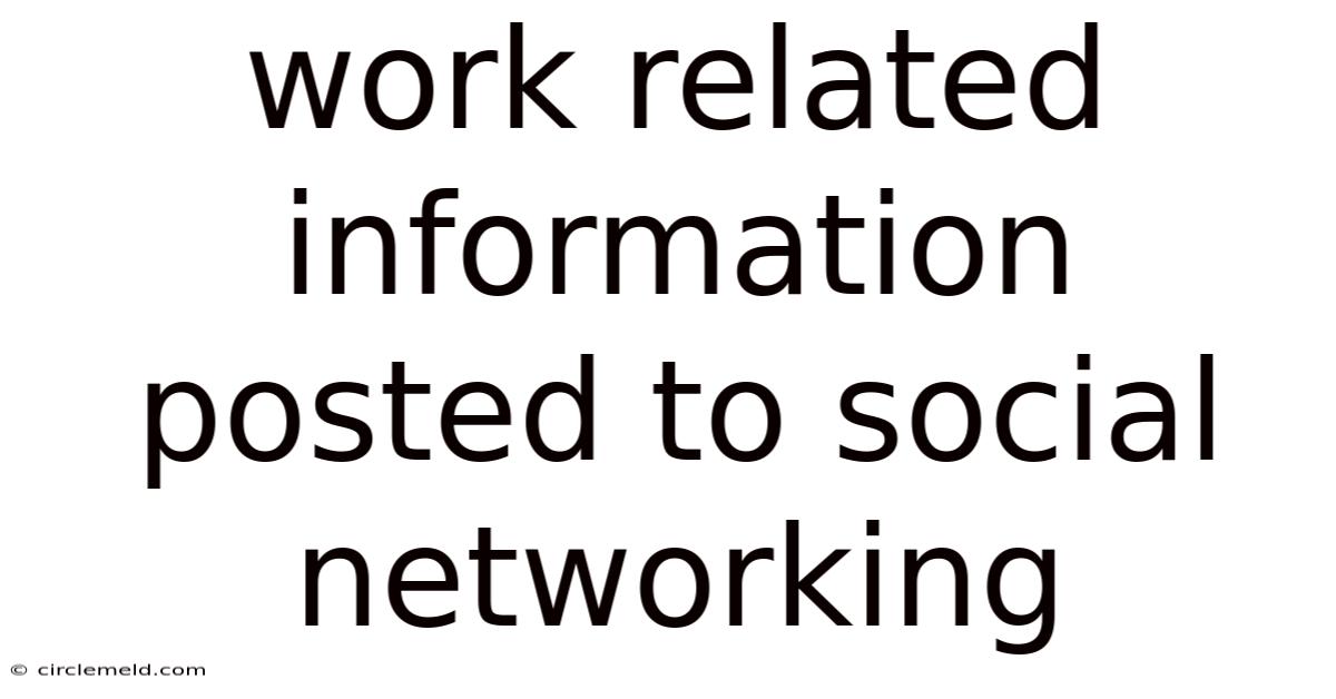 Work Related Information Posted To Social Networking
