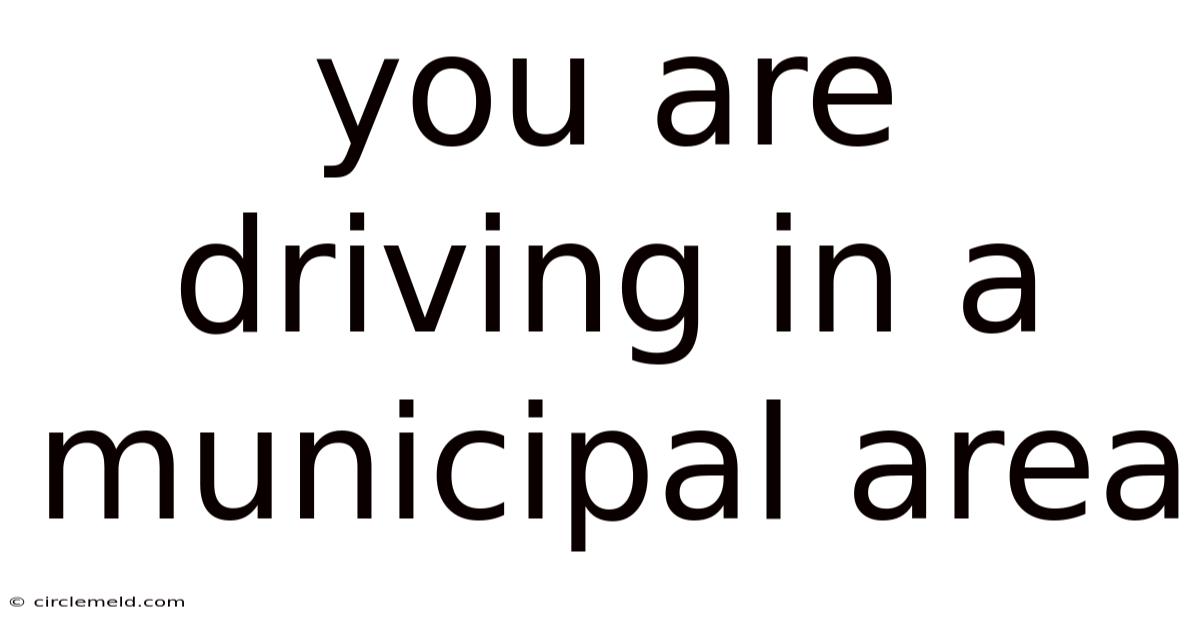 You Are Driving In A Municipal Area